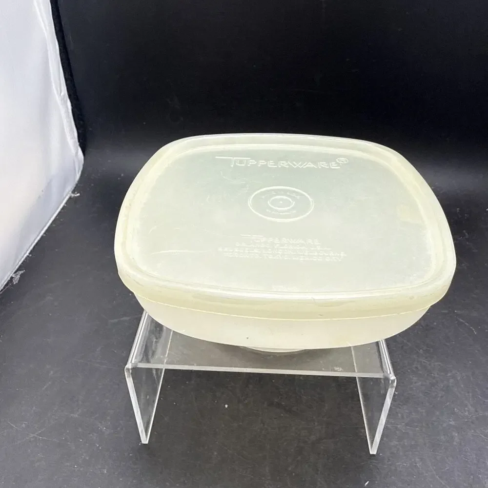 Vintage Tupperware 770-4 Serve-Ette Dip Bowl w/ Lid White Snack Server USA